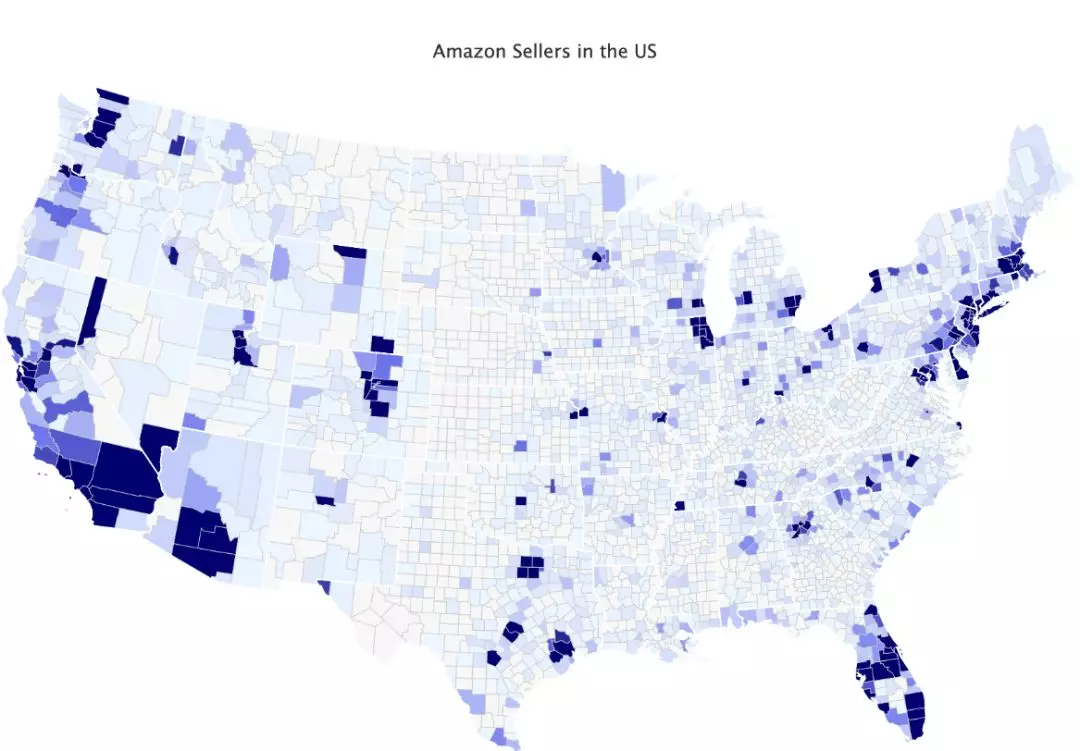 美国亚马逊卖家分布图出炉，中国卖家太幸福了！