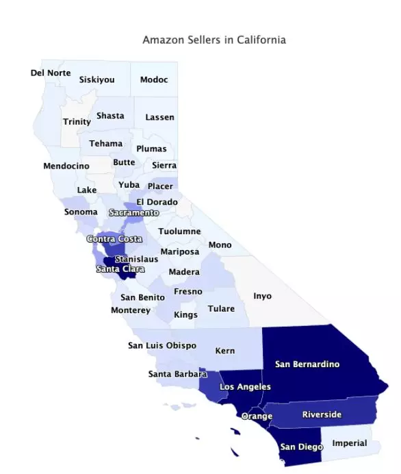 美国亚马逊卖家分布图出炉，中国卖家太幸福了！