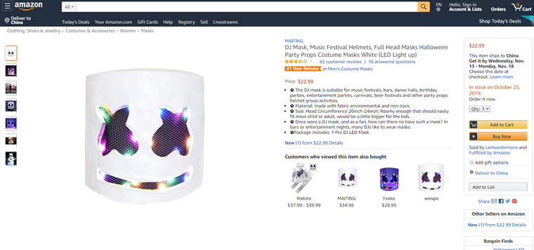 2019年万圣节将至，老外都在亚马逊上买什么穿了？