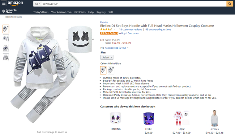 2019年万圣节将至，老外都在亚马逊上买什么穿了？