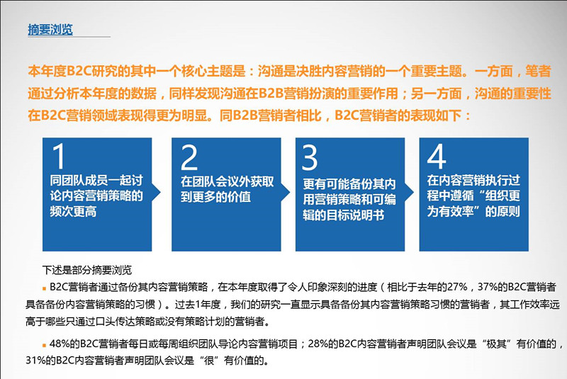 B2C内容营销-2016标杆，预算和趋势——北美地区