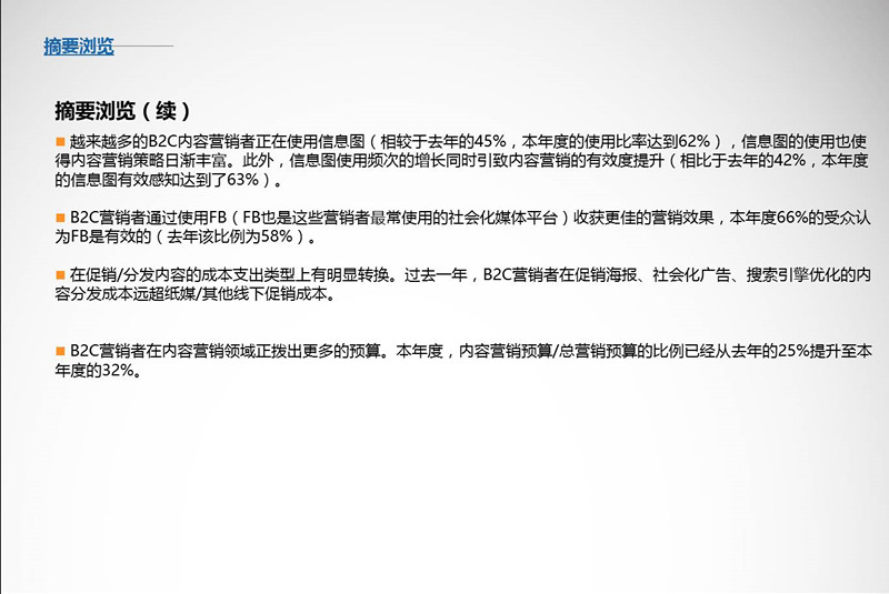 B2C内容营销-2016标杆，预算和趋势——北美地区