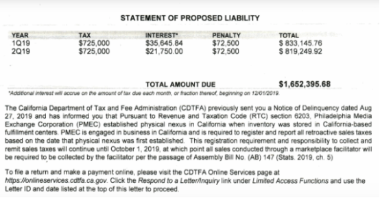 亚马逊卖家：“这太荒谬了！”美国加州向一卖家征收160万美元销售税