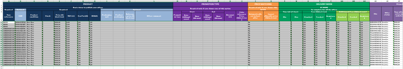 Cdiscount如何批量修改库存、价格、时效、运费及促销活动？