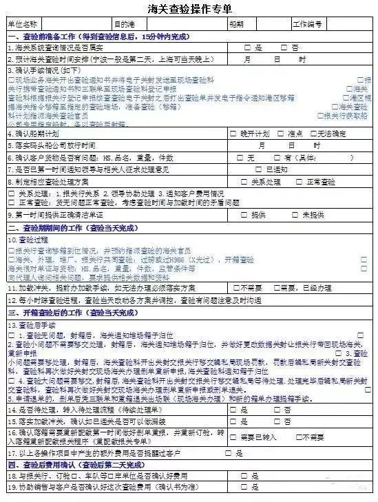 货代常用表格有哪些？货代业务流程中的14种表格