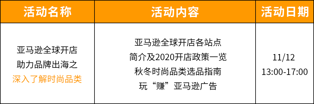 11月线下活动，联动7城！与亚马逊全球开店官方团队面对面！
