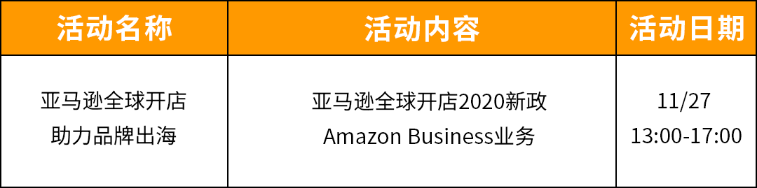 11月线下活动，联动7城！与亚马逊全球开店官方团队面对面！
