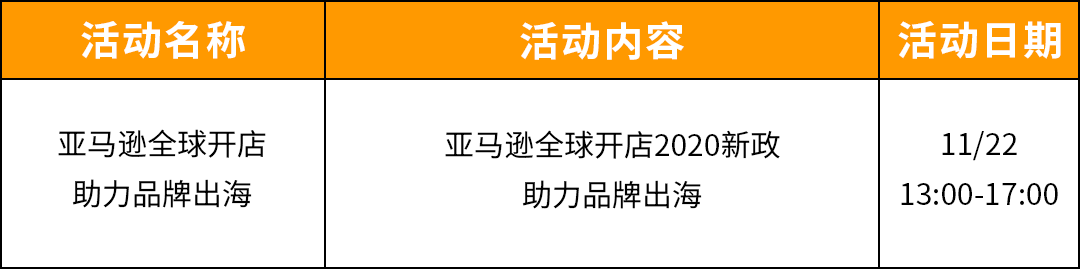 11月线下活动，联动7城！与亚马逊全球开店官方团队面对面！