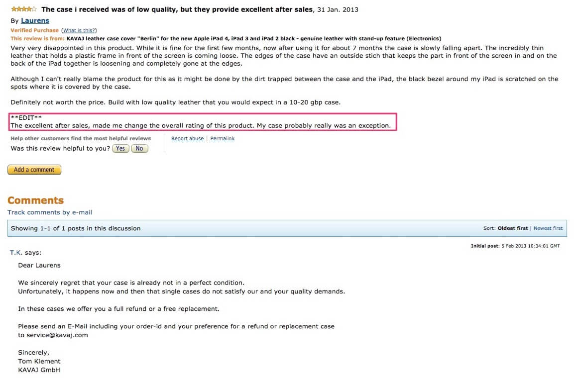 在线零售商如何巧妙将差评“变为”口碑？