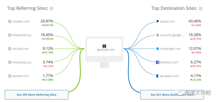 环球易购独立站 - Gearbest.com流量构成分析