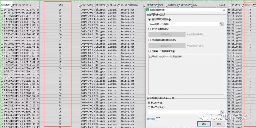 如何计算Amazon出单时间，以及某个时间段销量？
