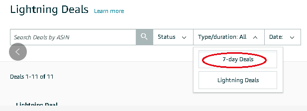 亚马逊秒杀新功能——7 Day Deal