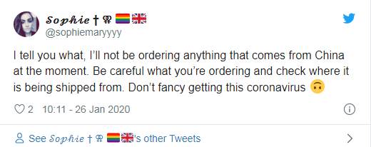 英国买家因新冠状病毒抵制“Made in China”，称目前不会购买中国产品