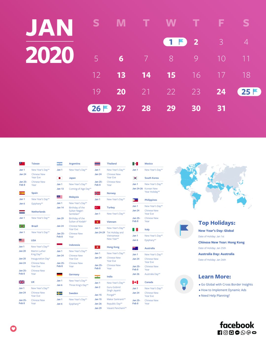 Facebook | 2020跨境电商营销月历
