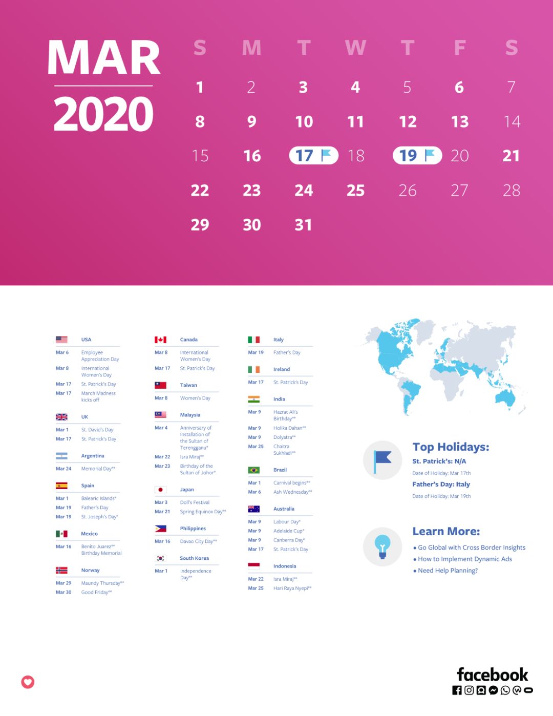 Facebook | 2020跨境电商营销月历