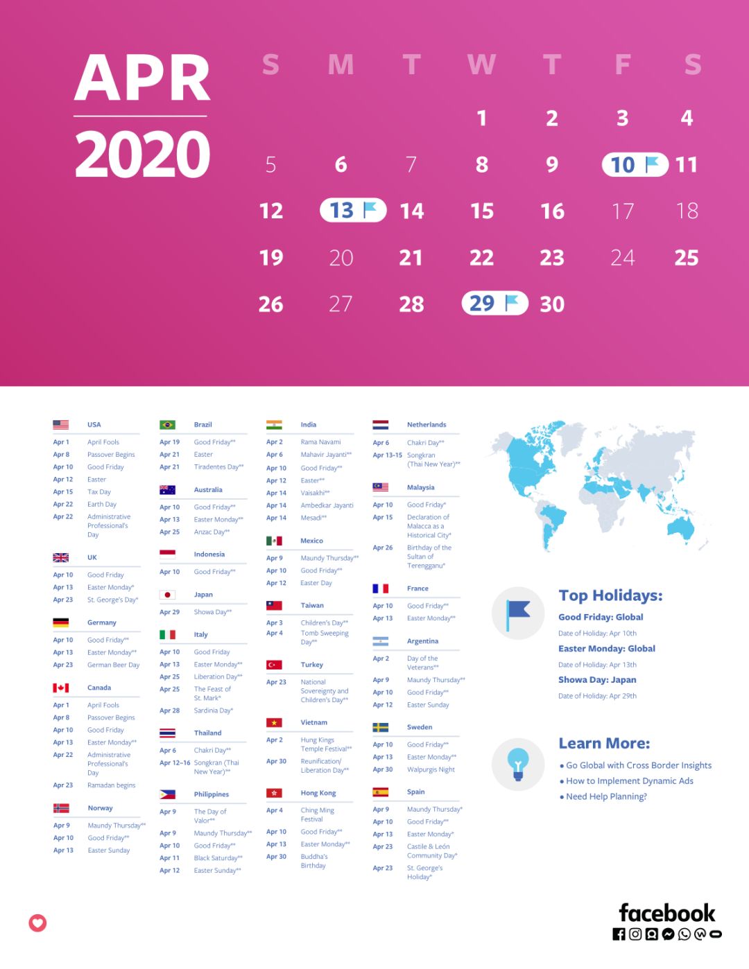 Facebook | 2020跨境电商营销月历