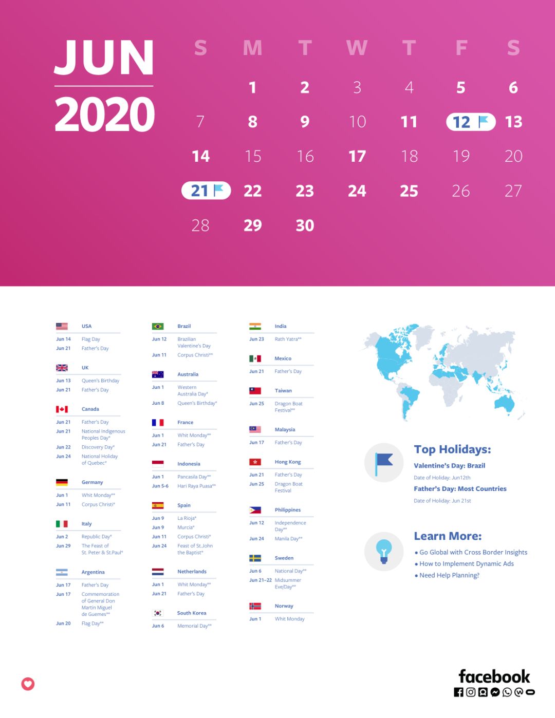Facebook | 2020跨境电商营销月历