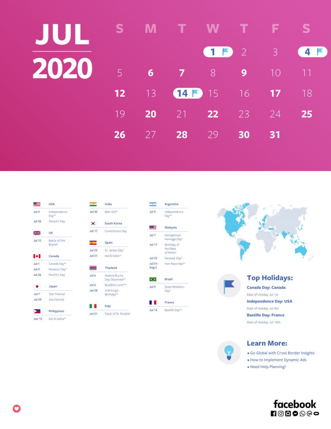 Facebook | 2020跨境电商营销月历