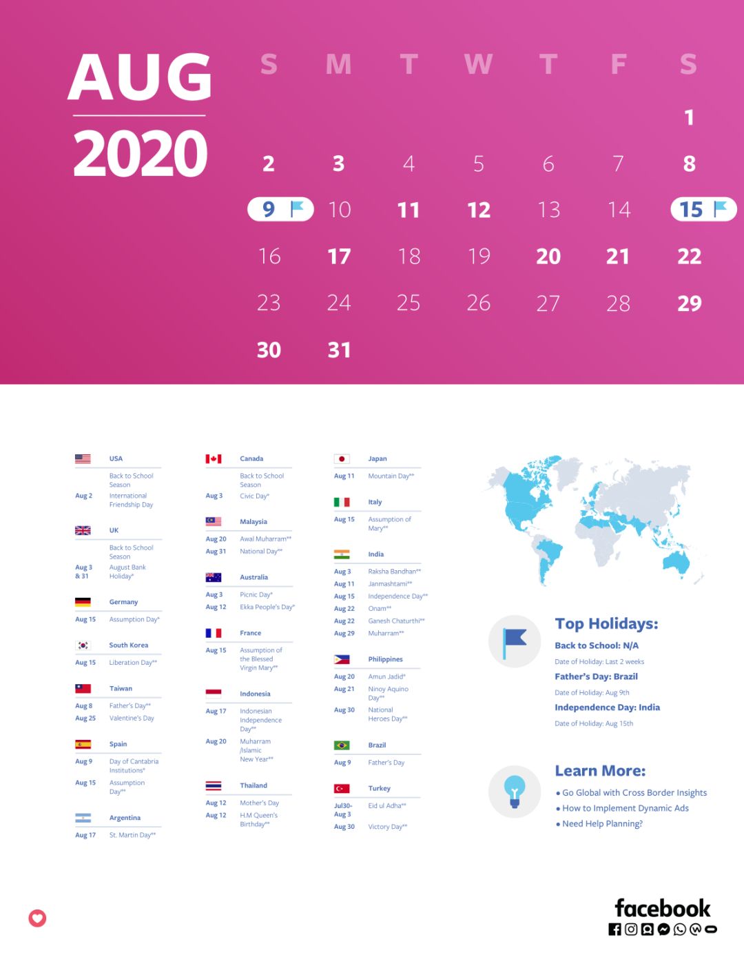 Facebook | 2020跨境电商营销月历