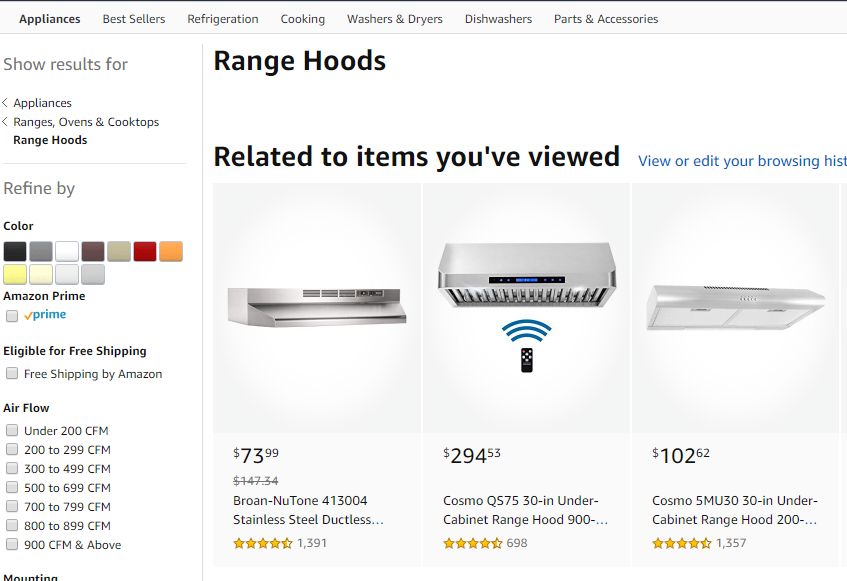 亚马逊选品（美国）BestSeller 类目剖析（第十三期）- Range Hoods