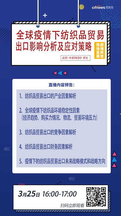 雨果直播预告：硬核！纺织品卖家出口应对策略来啦，再加码奉上独立站选品指南......