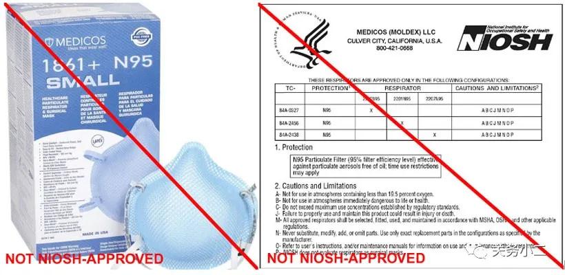 美国CDC公布假冒伪劣口罩产品汇总（附图）