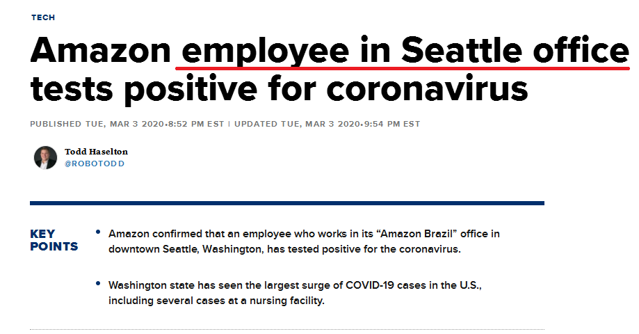 亚马逊总部出现确诊！美国市场遭受严重打击…