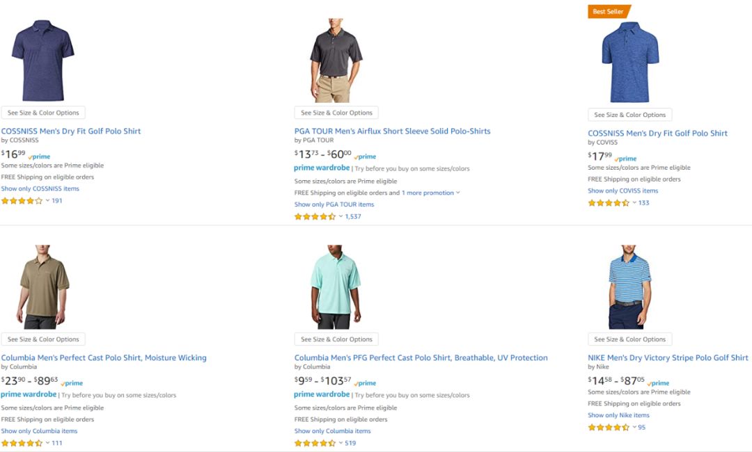 亚马逊选品（美国）BestSeller 类目剖析（第八期）- Polo Shirts