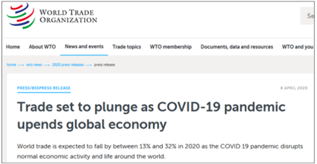 WTO：今年全球贸易恐将跌32%！ IMF：全球经济迎来最严重衰退！