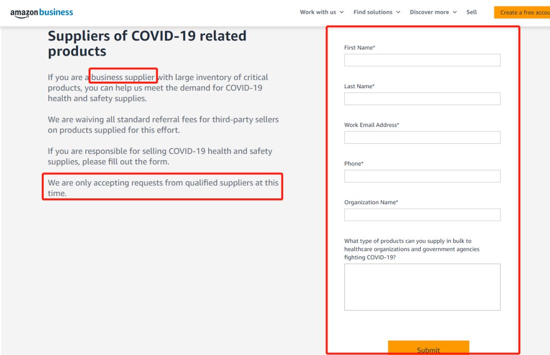 亚马逊公开征集防疫用品，并免除其3个月平台费！