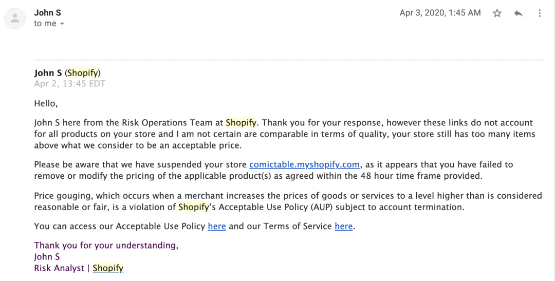 你敢信么？我的Shopify口罩网站申请回来了！——新的证据