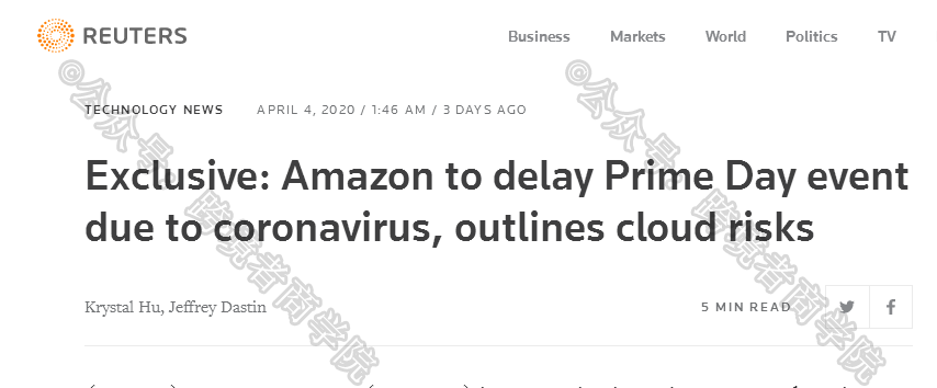 美国疫情仍未缓解！亚马逊推迟Primeday