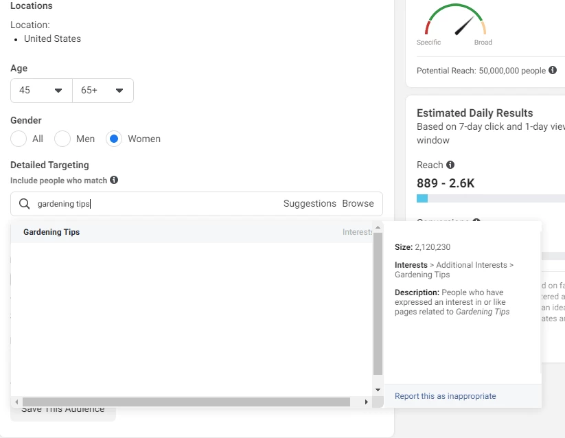 自建站引流：使用Facebook广告兴趣定位精准寻找潜在客户