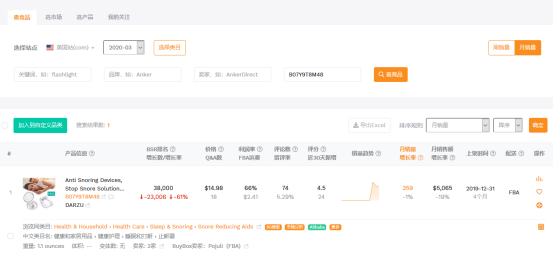 ​亚马逊选品案例教学之止鼾器