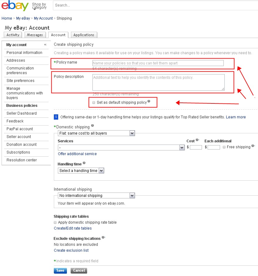 ebay运输方式怎么设置