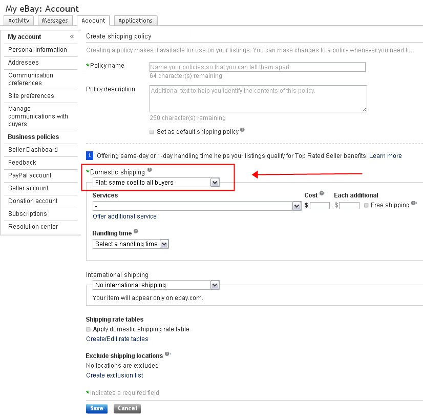 ebay运输方式怎么设置