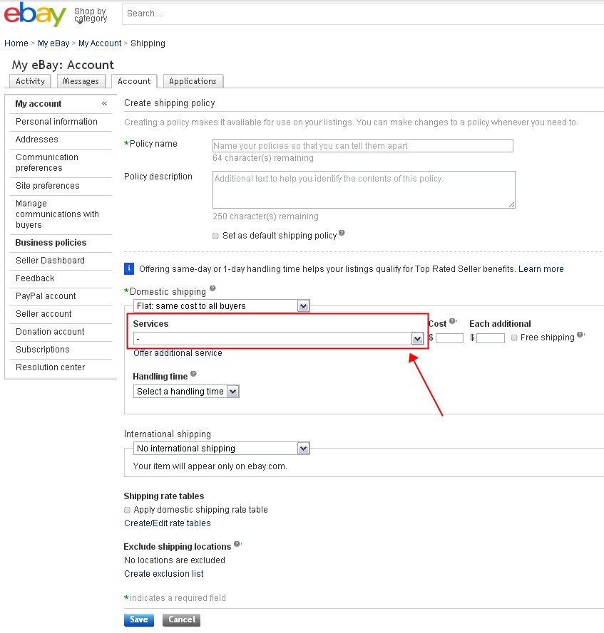 ebay运输方式怎么设置