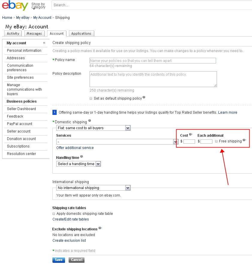 ebay运输方式怎么设置