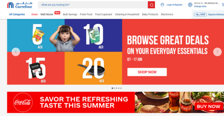 家乐福中东站MAF Carrefour升级为全面在线“市场”