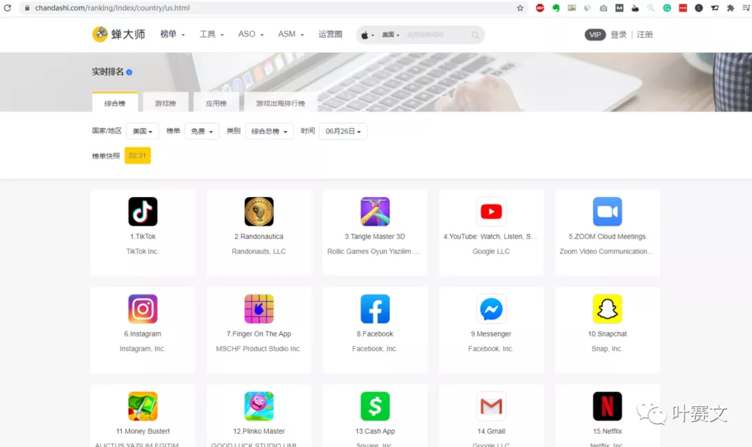 如何知道国外流行哪款App(榜单,排行榜)