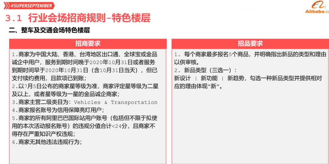 阿里巴巴九月采购节招商规则讲解