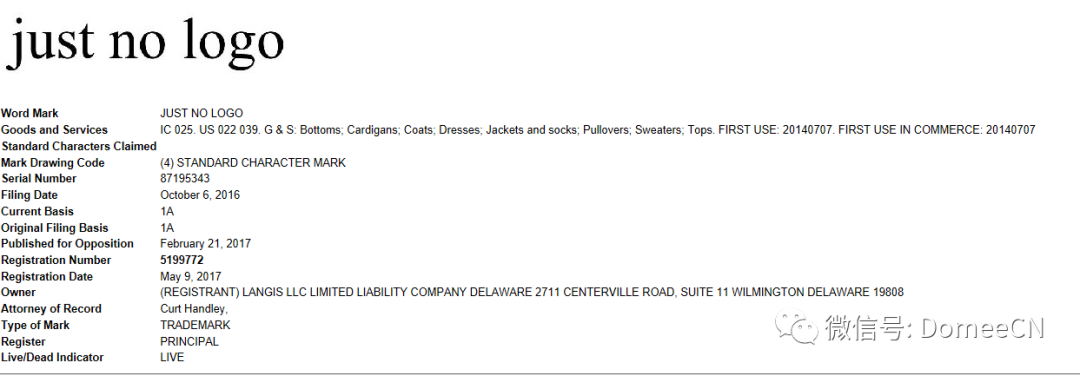 ​美国商标10月拟涨价；nologo，nobrand等无品牌词汇被注册品牌