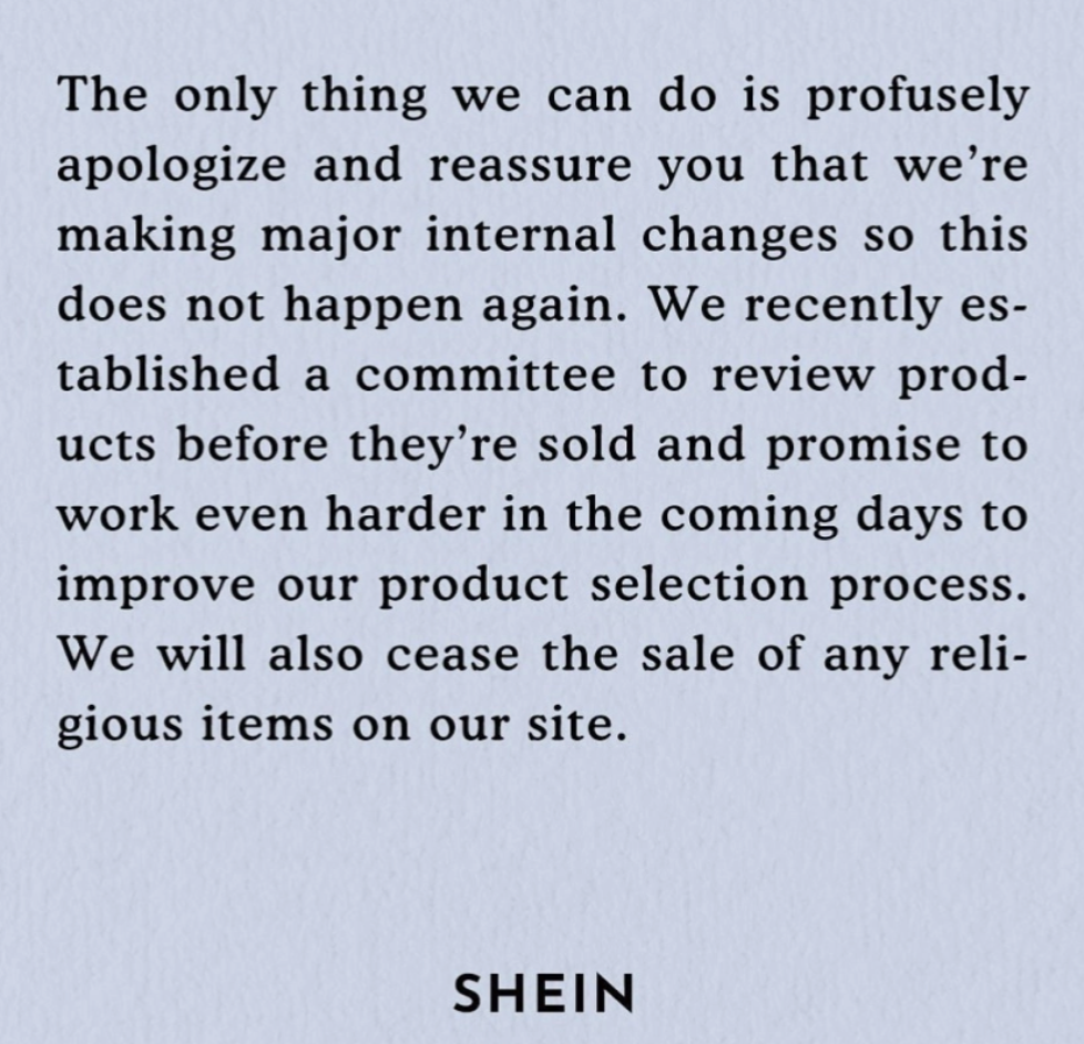 时尚电商巨头SheIn​陷入宗教争议