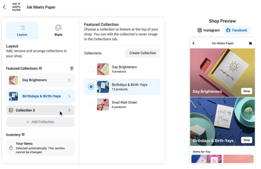 Facebook Shop与Facebook Business Page 中Shop部分并不一样