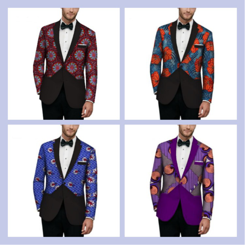 男士非洲印花西装套装