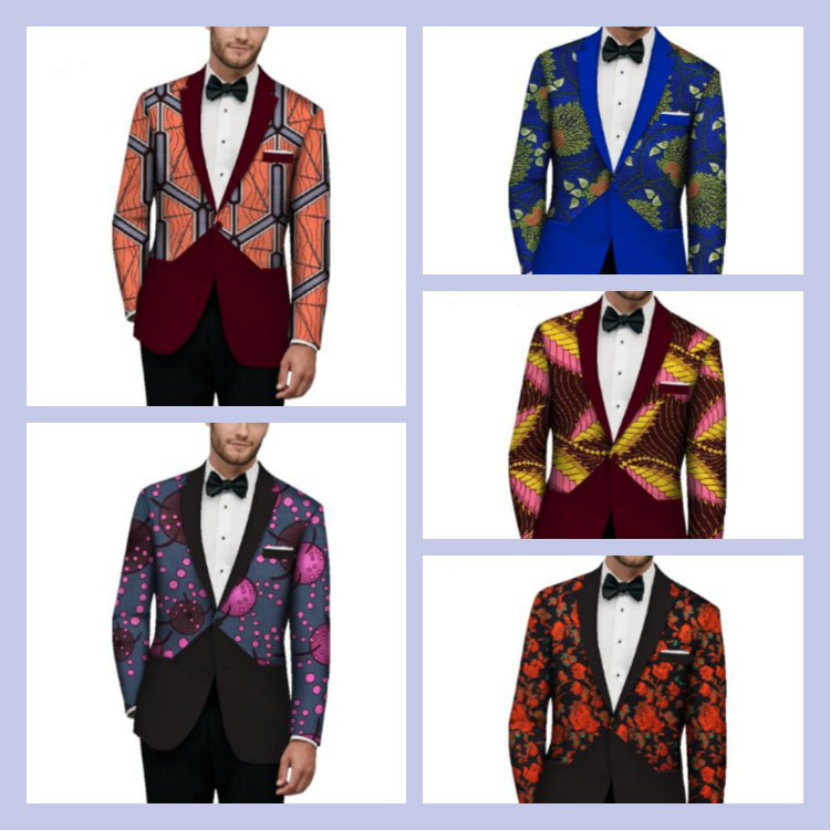 男士非洲印花西装套装