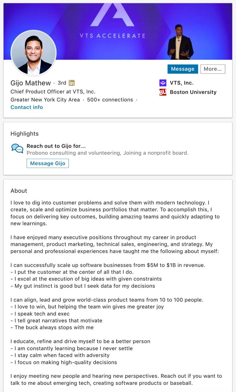 6个可以让你赢得第一印象的LinkedIn Summary/领英摘要