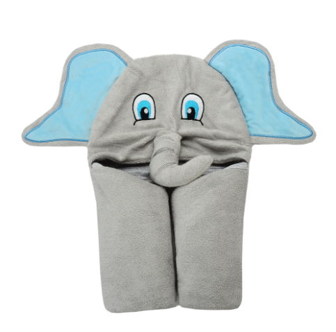 大象图案婴儿竹纤维襁褓抱被