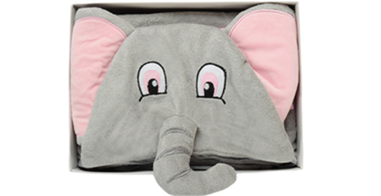 大象图案婴儿竹纤维襁褓抱被