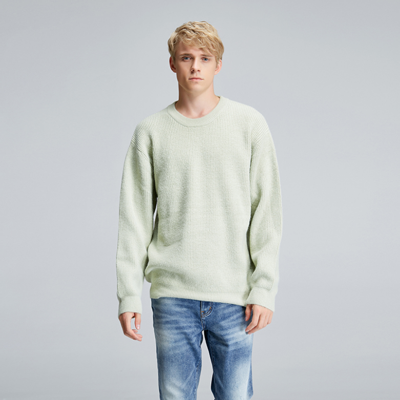 仿羊绒手感圆领毛衣